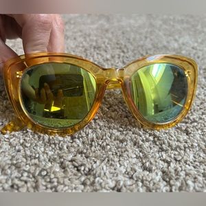 Yellow cat eye sunglasses